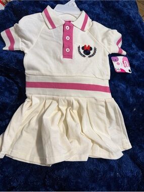Disney jr Cream & Pink Polo Dress - Minnie Mouse 2T NWT